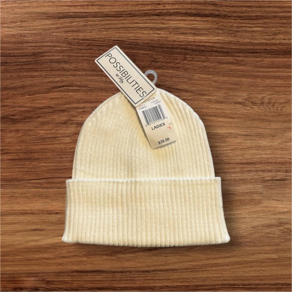 Kids Cream Beanie Hat Cozy White Warm Hat Comfy Soft Snug Brand New!
